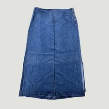 Vintage Cherokee Denim A-Line High Waist Midi Skirt Size L