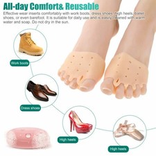2PCS Bunion Toe Corrector Silicone Orthotics Straightener Separator Forefoot Pad