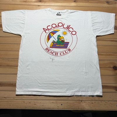 Vintage 90s Piña Colada Acapulco Beach Club Cocktail Parrot Graphic T-Shirt 2XL