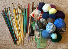 Vintage Knitting Needles, Crochet and Yarn Lot