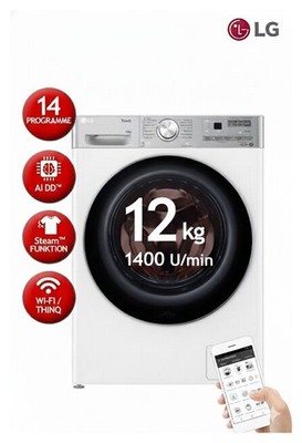 LG Waschmaschine 12 kg, F4WV912P2 mit Nachlegefunktion