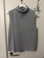 Zara Women's Dark Grey Jumper, Sleeveless, Roll Neck Size Large
