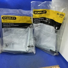 Stanley Corner Braces L-Brackets 4" x 4" 2 @ 2-Packs 30-3970 4 Pcs. Total