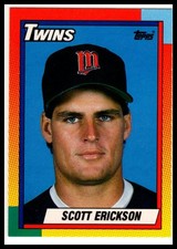 1990 Topps Traded Scott Erickson #29T Minnesota Twins Rookie Baseball Card. rookie card picture