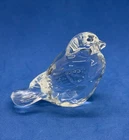 Fenton Clear Glass Sparrow Bird Figurine Paperweight with Logo & Sticker