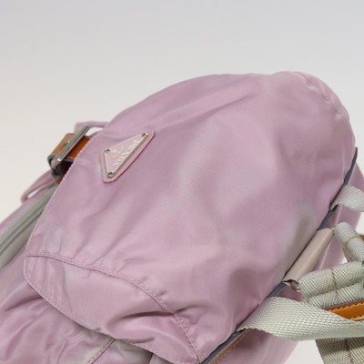 Prada Front Pocket Backpack Tessuto Pink Nylon Backpack Bag  display picture 3
