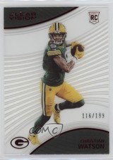 2022 Panini Chronicles Clear Vision Rookies Red /199 Christian Watson #CVR-6 3h1