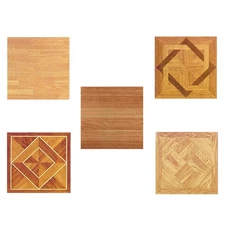 Wood Vinyl Tiles 40 Pieces Self Adhesive Indoor Flooring - Actual 12''x12''
