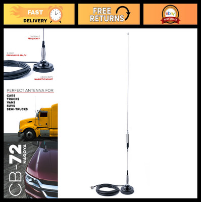 High-Performance 28'' CB Antenna Kit - Universal 26-28 MHz, Heavy-Duty Magnetic M