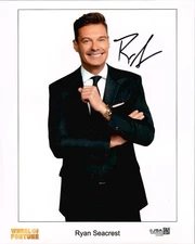 RYAN SEACREST HAND SIGNED 8x10 COLOR PHOTO   GREAT POSE   WHEEL OF FORTUNE   JSA