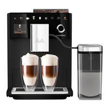 Coffee Machine by Melitta - Latte Select, Frosted Black, 1.8L, Milk Frother