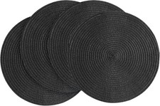 Washable Heat Resistant Cotton Polyester Circle Place Mats for Kitchen Dini