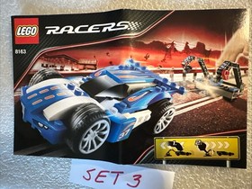 Lego 8163 Racers Power Racer Blue Sprinter Complete W/Manual Pullback Motor car