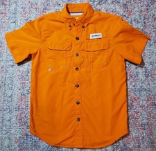 Magellan Outdoors Orange Fishing Gear Short Sleeve Shirt-Vented-Nylon-Youth XS