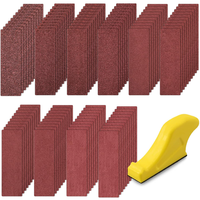 Siquk 100 StüCk Schleifpapier Mit Schleifklotz Set, SchleifbläTter KöRnung 40/60
