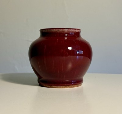 Pewabic Pottery Detroit Cranberry Glaze Vase Marked JA 2014
