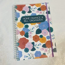 Home Finance and Bill Organizer w Pockets Monthly Budget Planner Floral Spiral