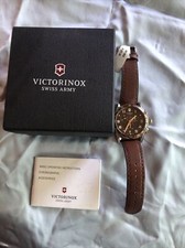 Reloj Victorinox 241653 Hecho en Suiza Esfera Marrón Cronógrafo Reloj Sobresaliente