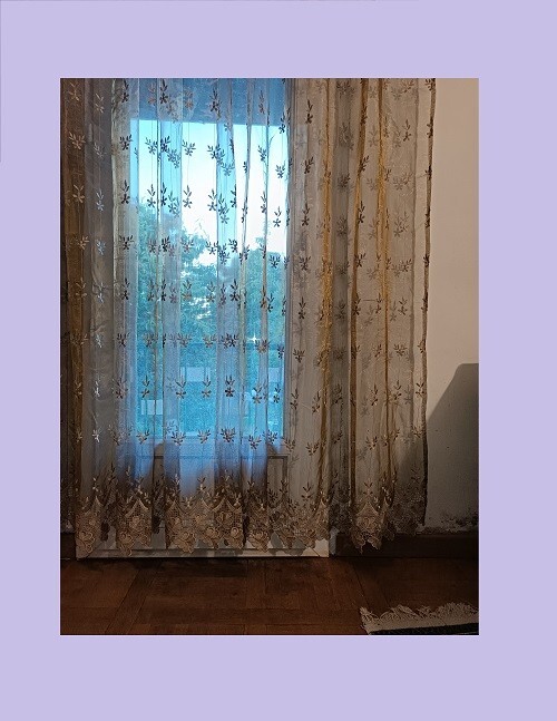 Voilage haut de gamme kaki 300x240 cm à galon fronceur chic