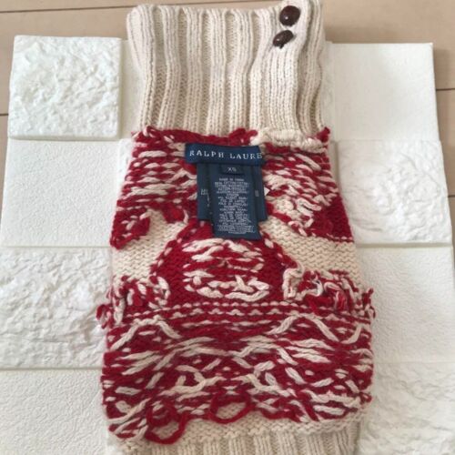 Ralph Lauren Red/White Reindeer Dog Sweater Dog Wear Size XS E9 - Picture 6 of 9