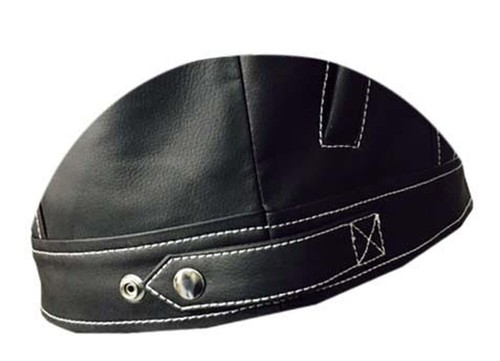 Chaleco de motociclista premium de cuero real negro para hombre con forro de hilo blanco - Imagen 4 de 5