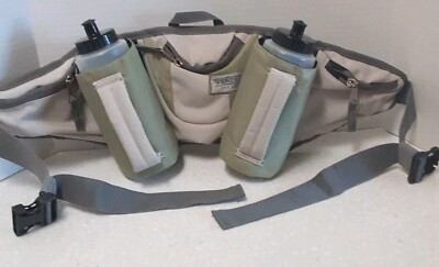 Wenzel Belt Fanny Pack Water Bottle Carrier With Bottles Green And Gray