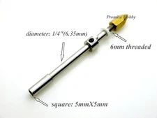 6.35mm (1/4") Prop Shaft for Square End Flex Cable w/ Prop nut Drive Dog RC Boat