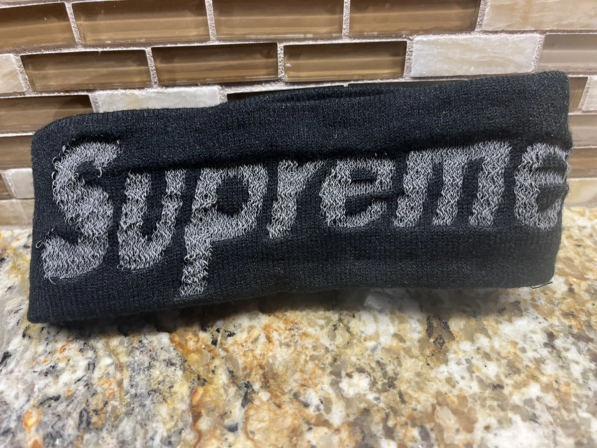 NEW ERA SUPREME BIG LOGO 3M BLACK FLEECE HEAD BAND 12792NewLA NEW