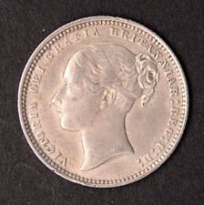 S3906A, 1872 Queen Victoria Silver Shilling, Die 77, VF