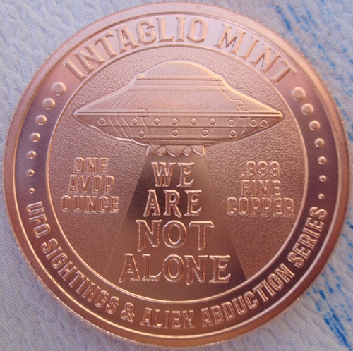 1 oz. UFO's over the PYRAMIDS #1 Alien Series .999 fine copper round - 第 3/4 張圖片