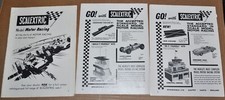 1965 SCALEXTRIC advertisements x3 from Britain, slot cars print ads