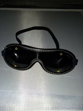Vtg Goggles Glasses Sports Steampunk Welder Pilot Aviator Unusual Pointy 2 Lady