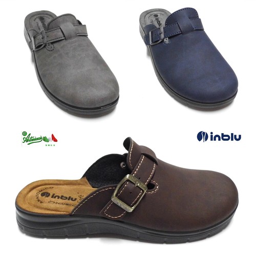 INBLU uomo solettaPELLE SOFT ciabatte pantofole invernali comode BG 28 |  eBay