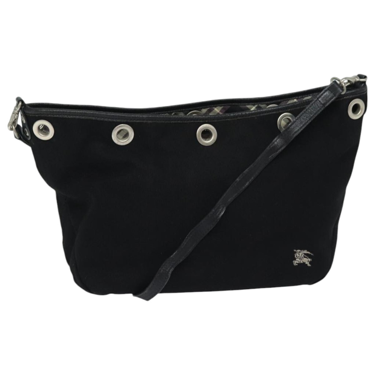 Burberry Nova Check Black Canvas Shoulder Bag Authentic