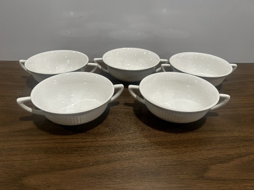 Adams Wedgwood Real English Ironstone 5 Double Holders Cup & 5 Saucers - Picture 4 of 7