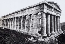 Temple of Segesta, Italy, Vintage  Magic Lantern Glass Slide