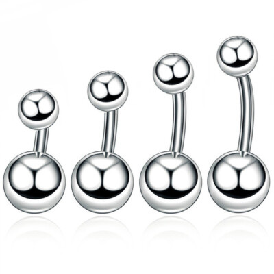 6MM-16MM BAUCHNABELPIERCING EDELSTAHL BAUCHNABEL STAB PIERCING BELLY SILVER BAR