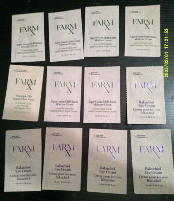 12 NEW AVON FARMX skincare samples Super greens multivitamin moisture cream ++