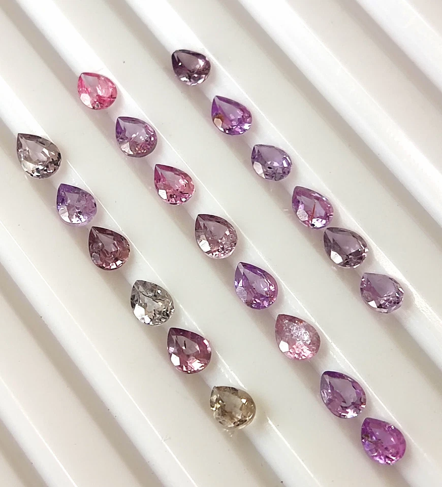 Spinel Multi Color Natural Faceted Pear Cut 4X3 mm Calibrated Gemsstone 20 Piece - Image 2 of 4