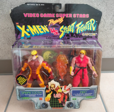 Toybiz X-MEN Vs Street Fighter Sabertooth Vs Ken Figure unopened