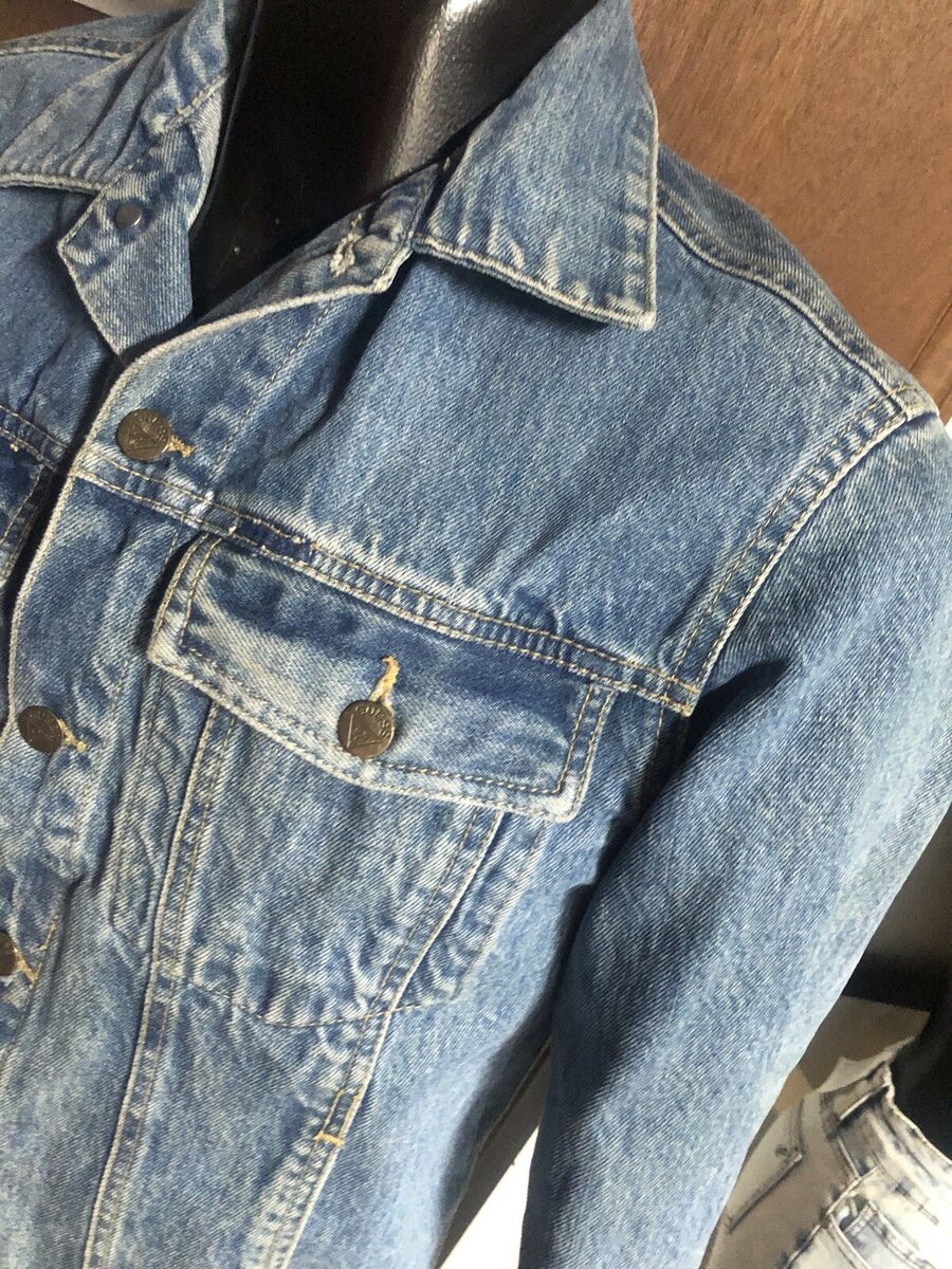 Vtg 80-90s USA GUESS? Trucker Distressed Blue Denim Jean Vtg 80-90s USA GUESS? Trucker Distressed Blue Denim Jean