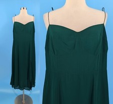 Reformation New 14 Green Emerald Juliette Slit Midi Dress Spaghetti Straps NWT
