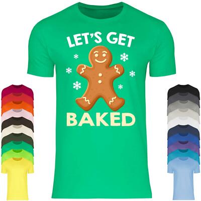 Let's Get Baked Lebkuchenmann Kekse Weihnachten Herren T-Shirt