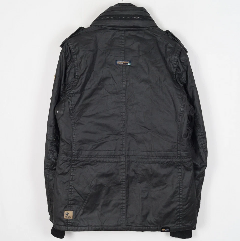 Chaqueta para mujer KHUJO talla L gris cuello alto capucha oculta bolsillos con cremallera completa s12001 Foto 2 de 4