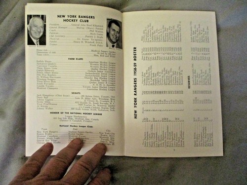 1958-59 NEW YORK RANGERS MEDIA GUIDE YEARBOOK 1959 Program BLUE BOOK Press Book - Picture 3 of 12