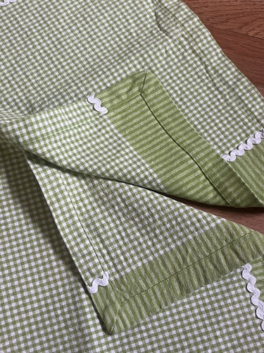 4 Vintage Green Gingham Table Mats Placemats Decor Fall Summer - Picture 5 of 5