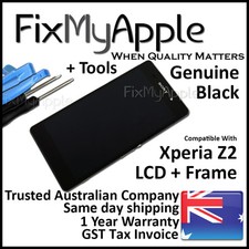 Sony Xperia Z2 OEM Black Glass Touch Screen LCD Digitizer Assembly Frame Tools