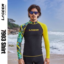 MEN'S RASH GUARDS LONG SLEEVED SURF SNORKELING WATER SPORTS SWIM TOP SHIRTS 7903