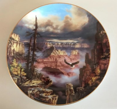 DANBURY MINT SAMMLERTELLER ''WHERE EAGLES SOAR'' - GOD BLESS AMERICA SERIE