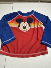 Disney  Swim Rash Guard Mickey Mouse Vtg2T Beachwear Sunscreen  Toddler Vacation